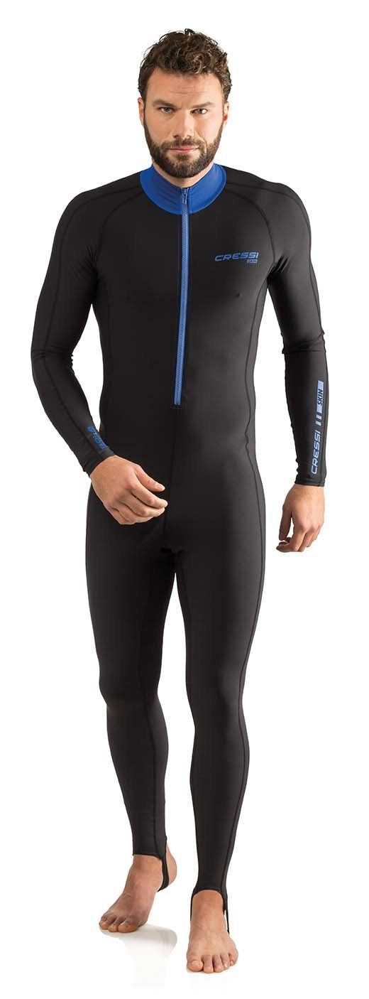 RASH SKIN SUITS ALL IN ONE MAN BLACK/LIGHT BLUE